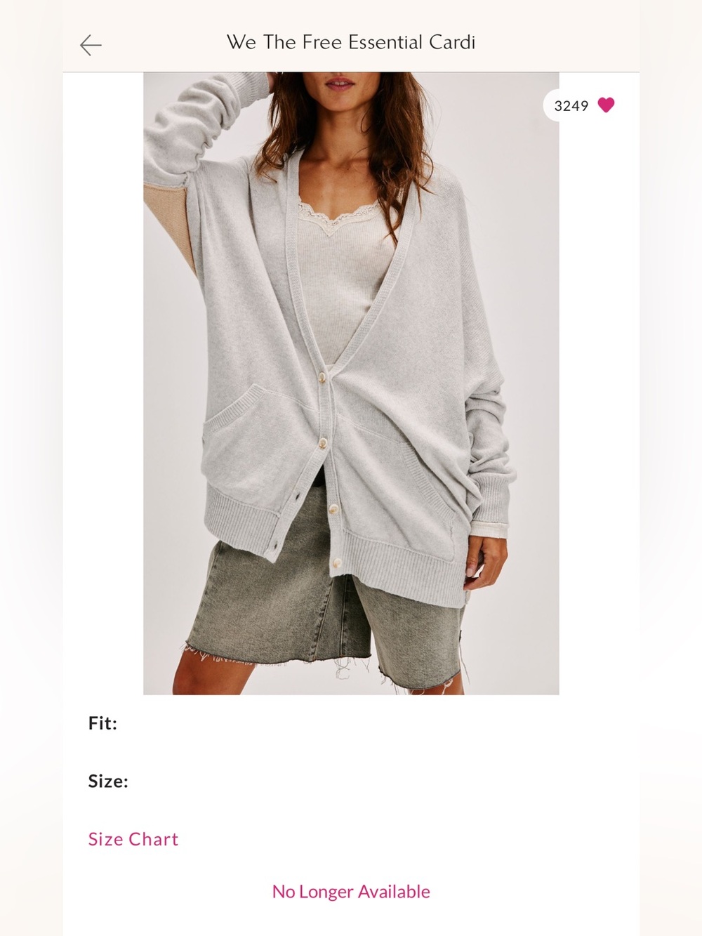 We The Free Essential Cardigan - Light Gray